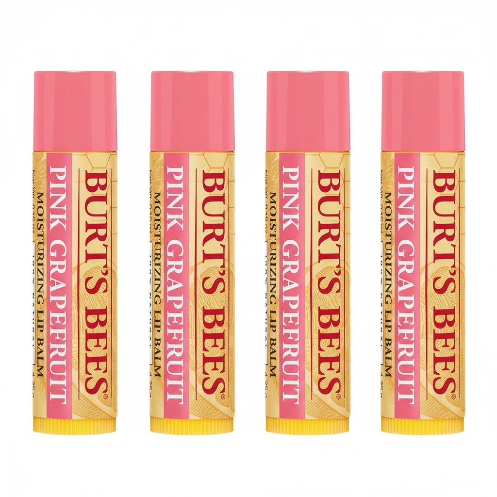 Burt's Bees Pink Grapefruit Moisturizing Lip Balm .15 Ounce 100% Natural Origin (24)