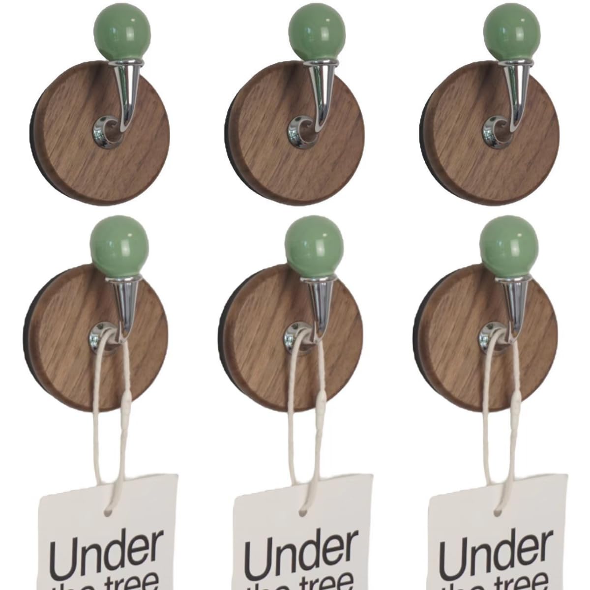 6 Pcs Colorful Magnetic Hooks Heavy Duty Magnet Hook Strong Neodymium Magnetic Coat Hooks Magnetic Hanger for Refrigerator, Metal Door, Locker for Hanging Towel, Coat, Bag, Umbrella (Green)