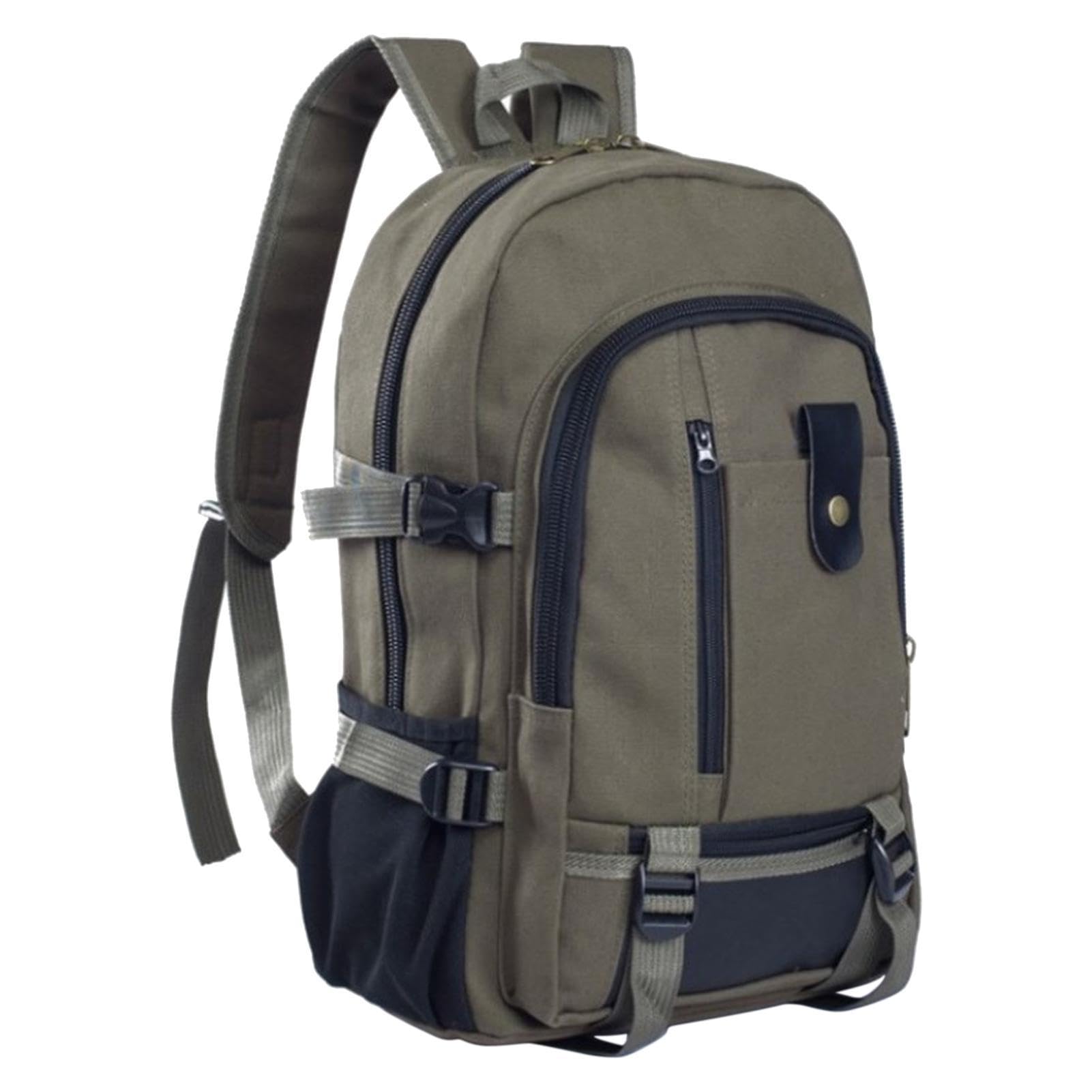 Generic Mochila de viaje para hombre, mochila simple y moderna, mochila de lona vintage de alta capacidad, mochila de camping, mochila escolar, bolsa de libros para senderismo al aire libre, viajes, etc