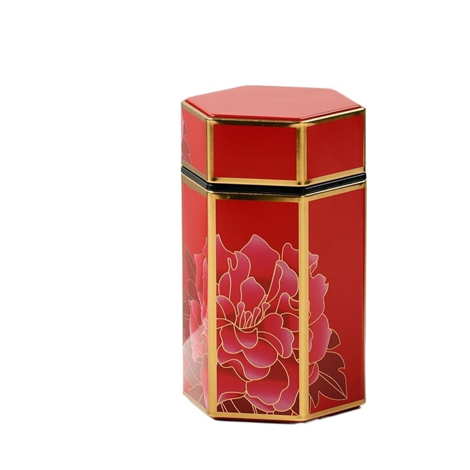 Caja de Te Tetera Hexagonal creativa, lata de, tanque almacenamiento té hojalata, caja portátil sellada, vacía, accesorios juego(StyleF L)