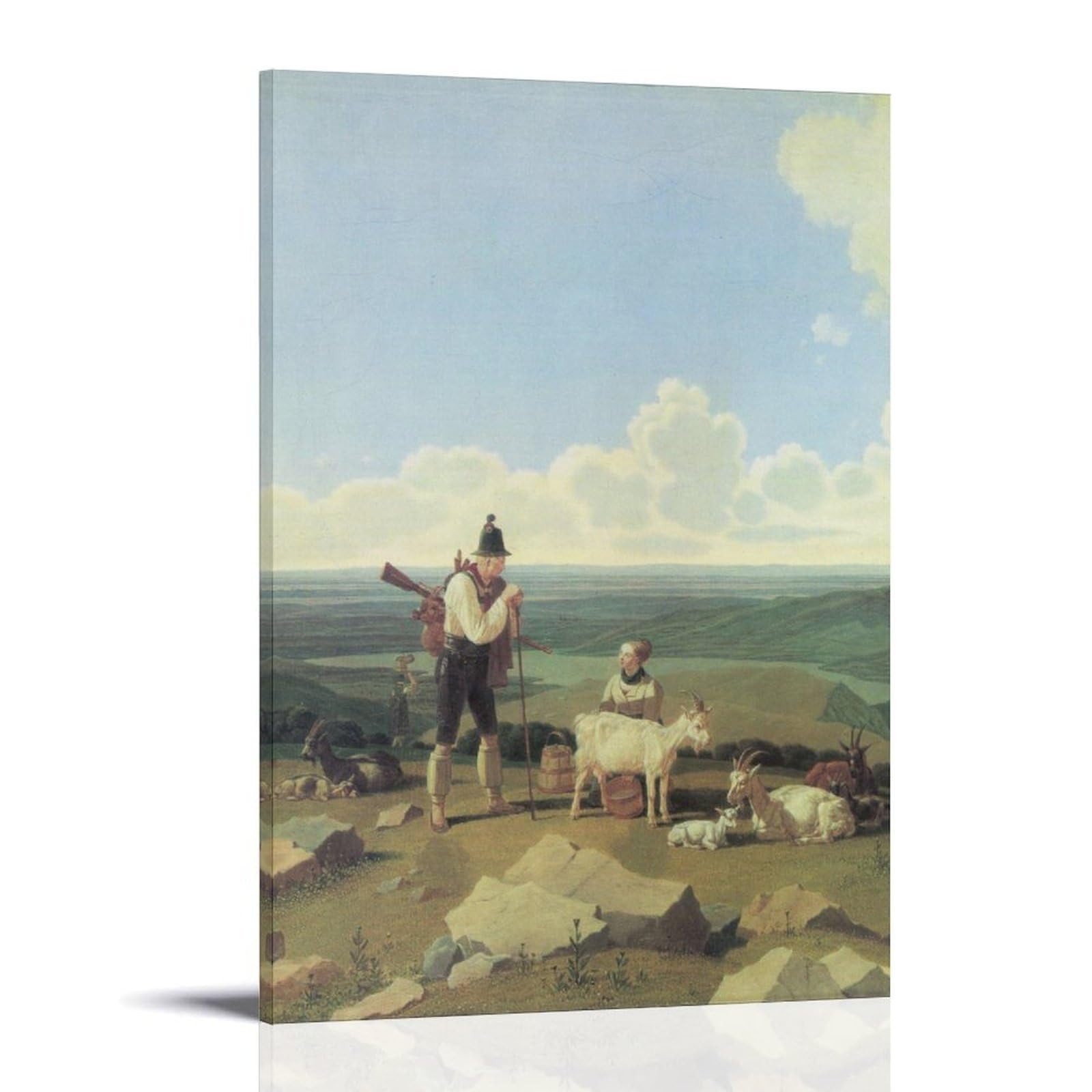 generisch The Chamois Hunter by Wilhelm Von Kobell Impresiones en Lienzo Modernas, Cuadros Decorativos Para Habitación de Niños o Niñas, Murales Para Salón Y Pinturas Con Motivos Festivos 45 x 45 cm