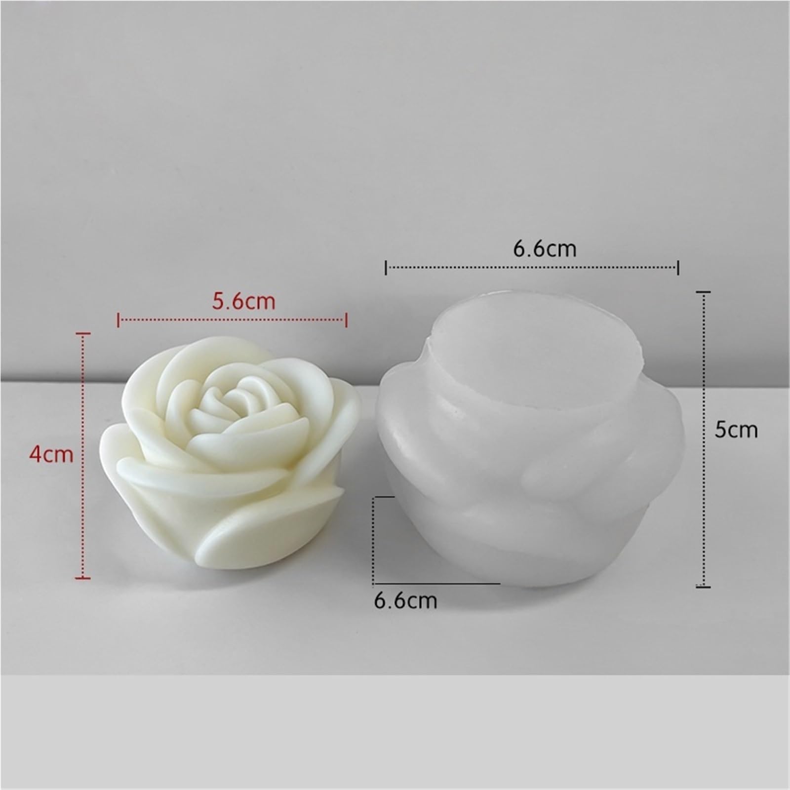 Moldes De Velas 8 Uds. Molde de Vela de Silicona con Forma de Flor, jabón de Flor de peonía 3D, Molde de fundición de Resina de Yeso, Herramienta for Hornear Pasteles de Chocolate DIY(Medium)