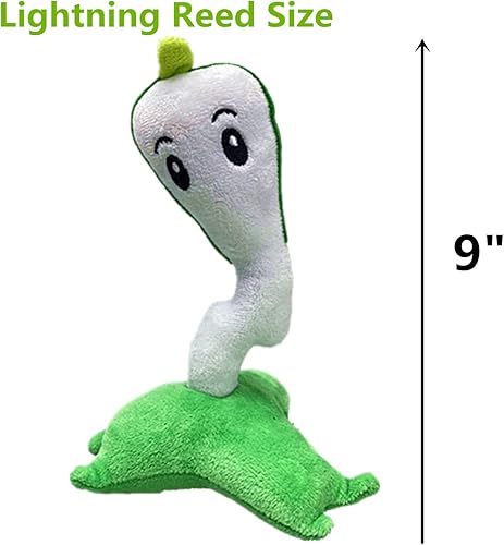 Miniatura 2 de Juego de 3 plantas de peluche de PVZ y zombies, 1 2 juguetes de peluche de imitación de peluche, caña de rayo, maceta de hojas de burbujas, muñeca