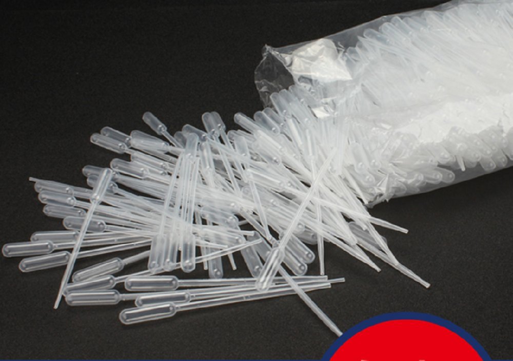 Lot de 100 pipettes Pasteur jetables graduées en plastique 3 ml