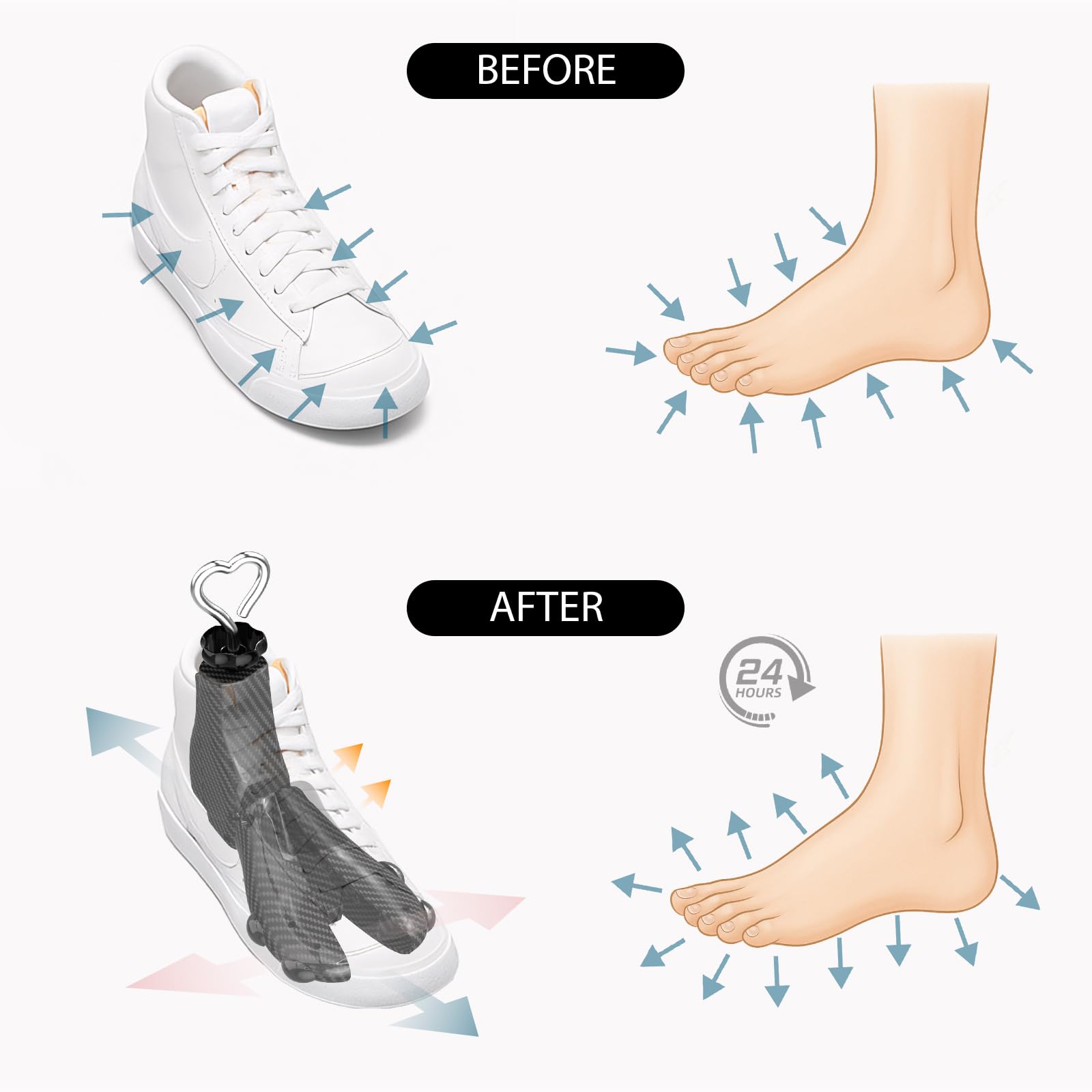 JJDPARTS Tendiscarpe Uomo Donna, Allarga Scarpe Uomo Donna, Tendi Scarpe Tendi Stivali Regolabile Lunghezza Larghezza (37-43)
