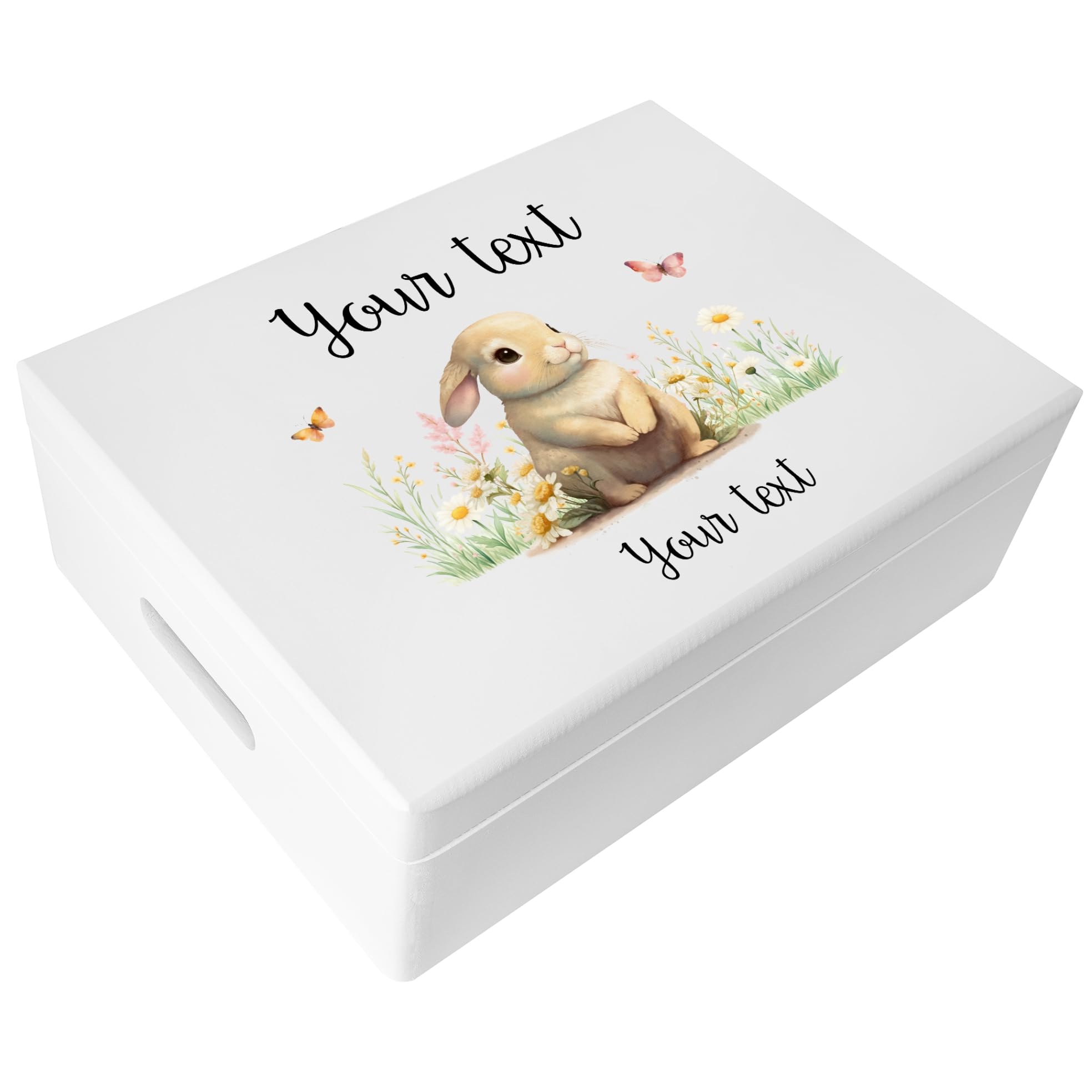 Creative Deco Personalised White Baby Memory Box - Rabbit