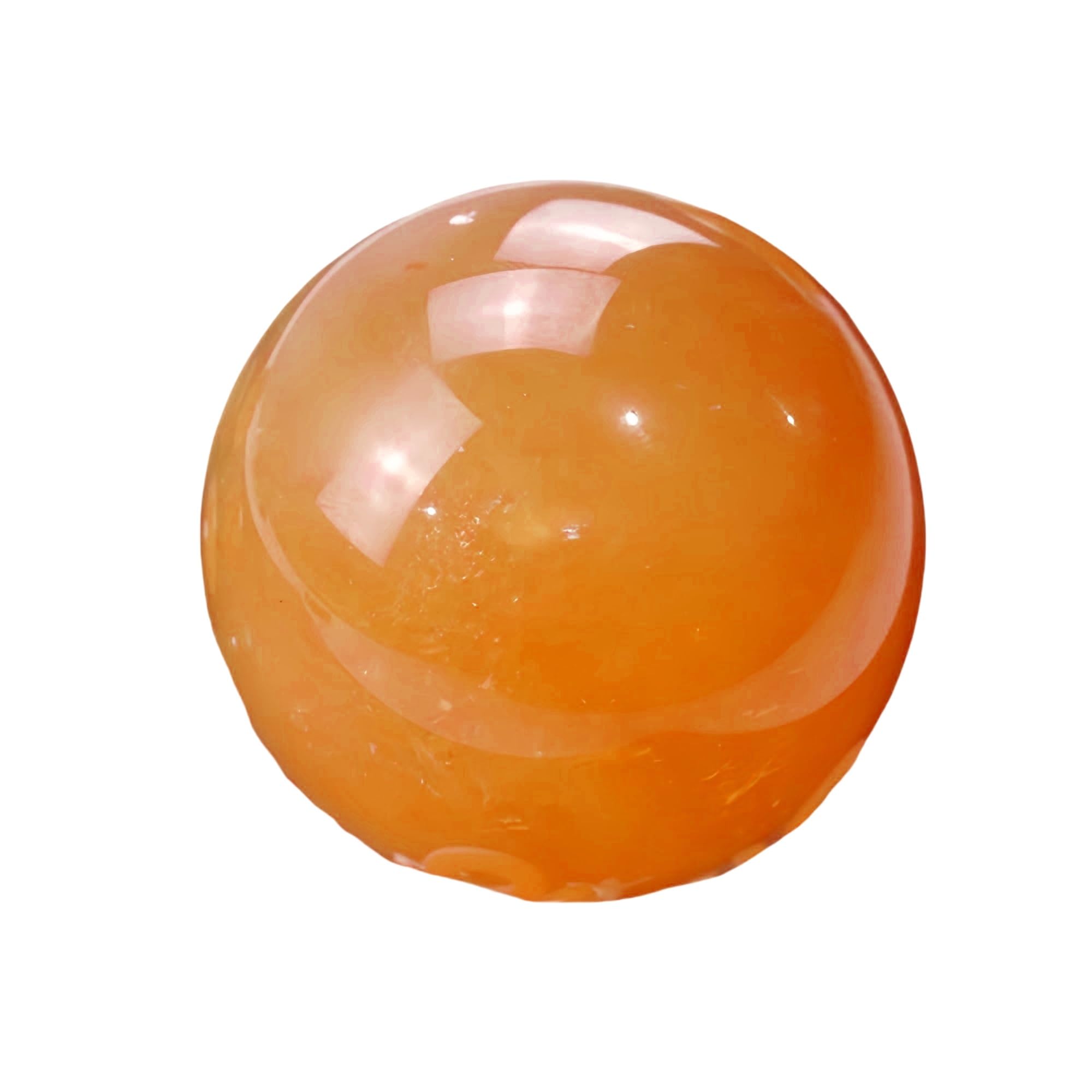 LLMWFA Decorative Ball Natural Crystal Spheres Round Sphere Balls, Tigers Eye/Citrine/White Quartz Polished Ball 1pc(Calcite,55mm)