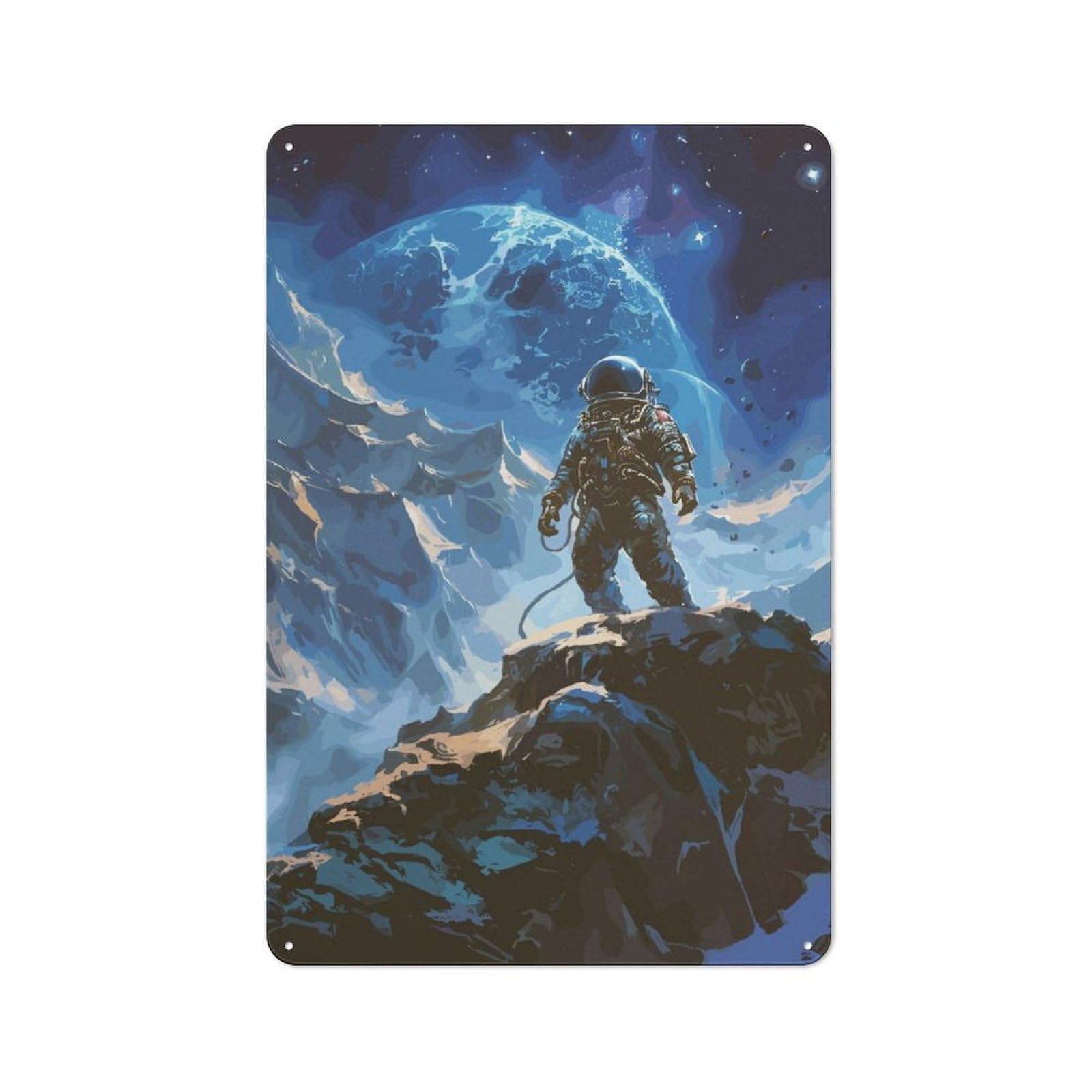 Junmoney Astronaut Journey Metal Sign 30X20cm With For Pub Or Café, Retro Decor, For Cooler-Month Interiors With Retro Character