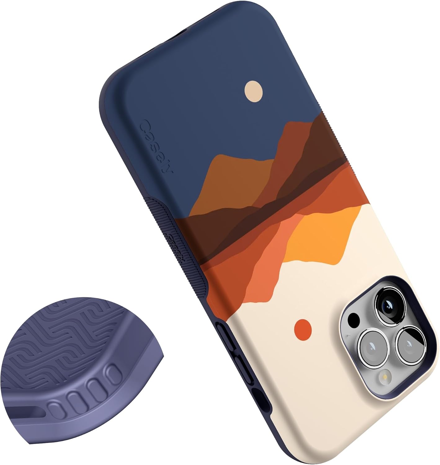 Casely iPhone 13 Pro Max Case | Opposites Attract | Day & Night Mountains | Bold Protective Design | Compatible with MagSafe