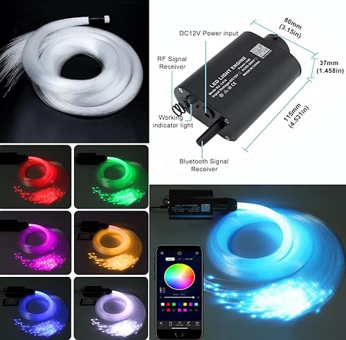 Miniatura 4 de Azimom - Kit de luz de techo cielo estrellado, LED RGBW fibra óptica musical con sensor de sonido 16W