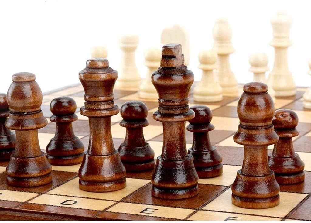 28.8X28.8Cm Wood Folding Portable Chessboard for Adults Educational Thinking Toy for Children Training and Learning for Students and Beginners