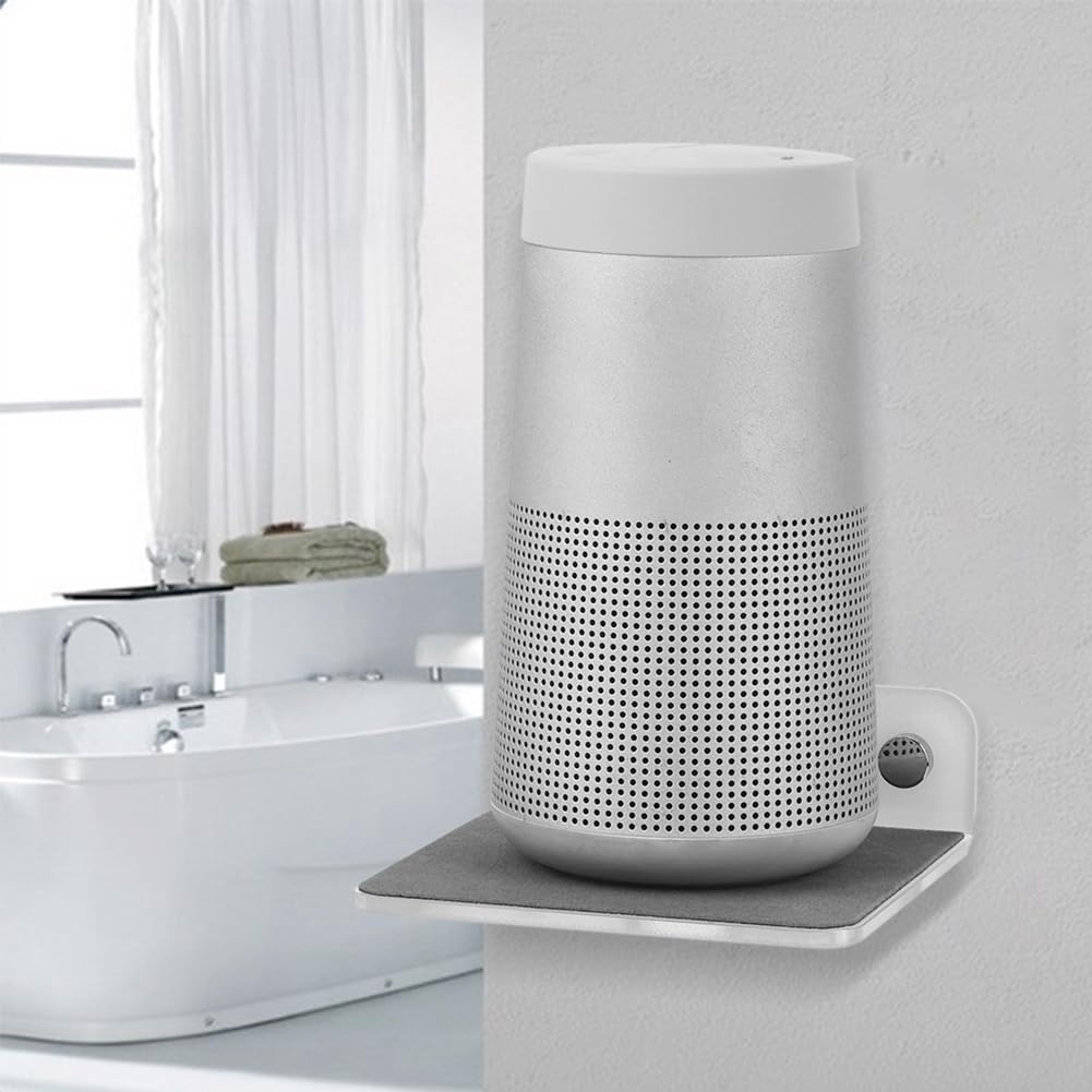 Nvanvmm Wall Mounted Holder Multifunctional Portable Speaker Wall Shelf for Webcam Cell Router Speaker White - Image 3