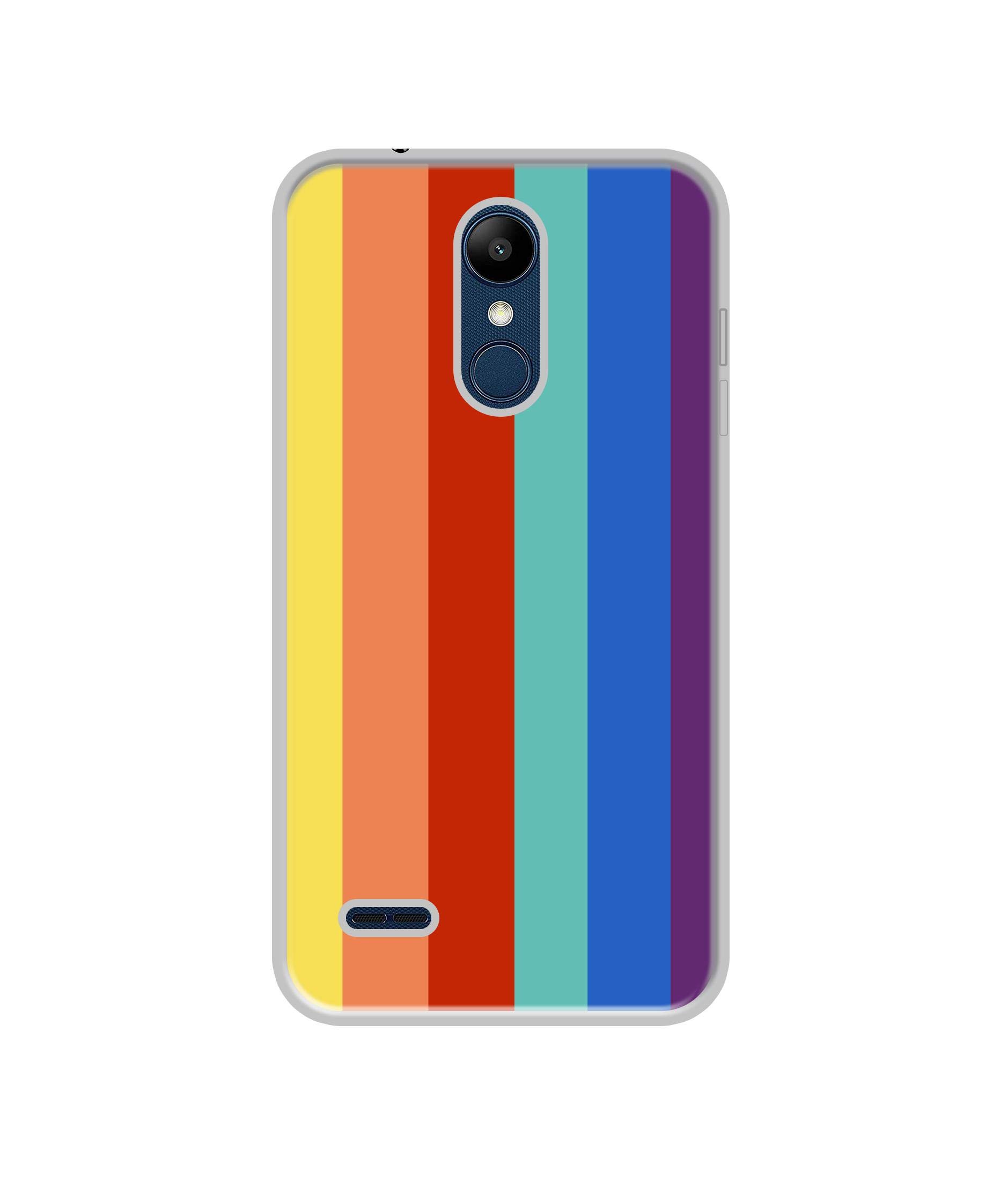 Casotec Rainbow Colors Design Printed Silicon Soft TPU Back Case Cover for LG K9