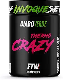 FTW Thermo Crazy Pote 60 Cáps Termogênico e Energia Cafeína e Taurina - Diabo Verde