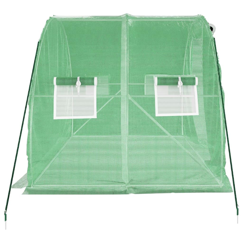 Serra con telaio in acciaio verde, 6 m², 3 x 2 x 2 m, serra da esterno per piante vegetali