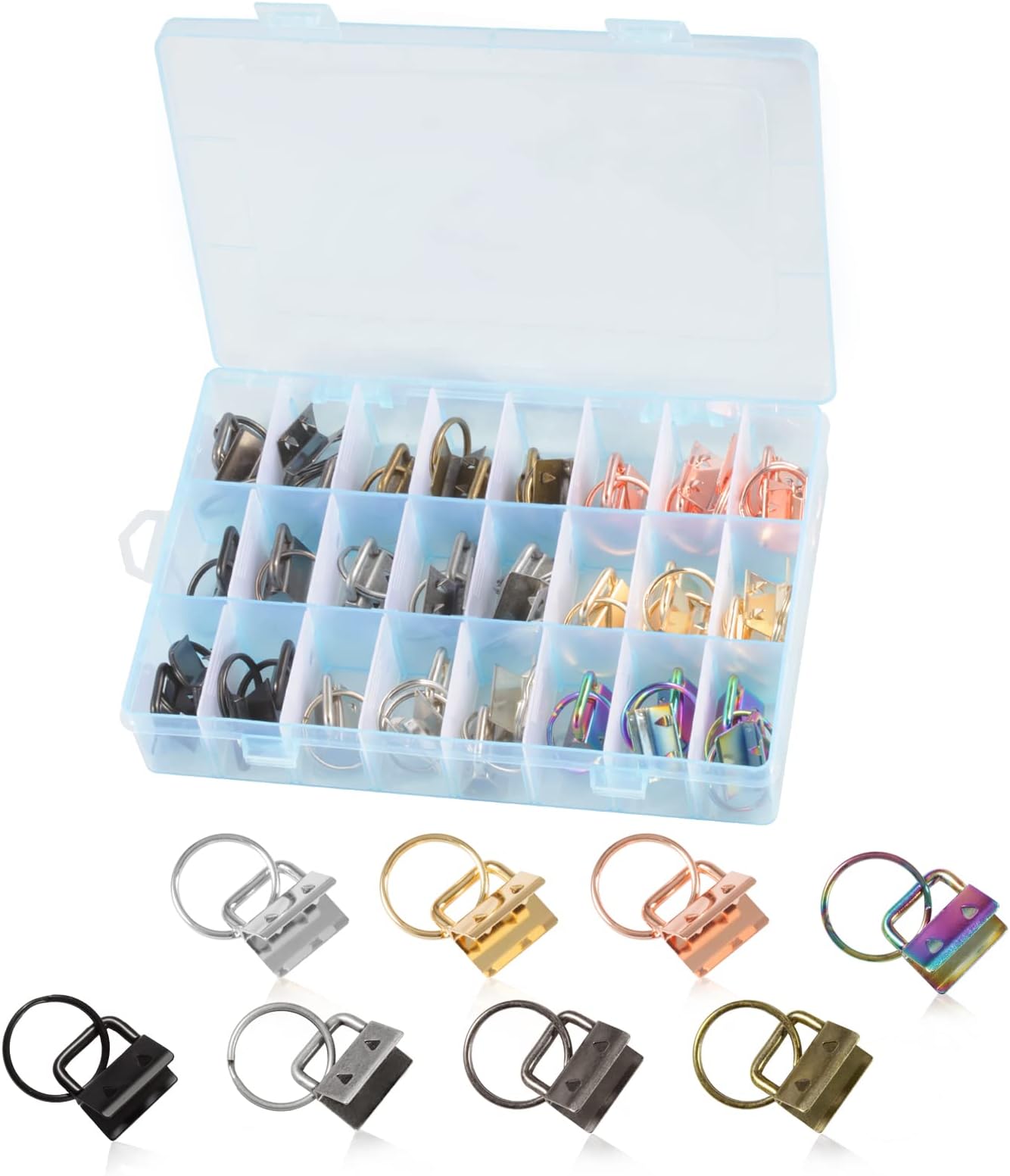 Rainbow Key Fob Hardware Set 1 inch Key Chain Hardware