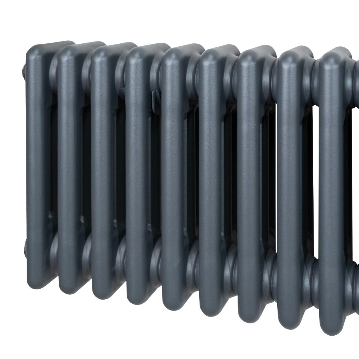 Radiador Tradicional Horizontal de 3 Columnas 600mm x 832mm | Gris Antracita | Acero | Montado en pared | Kit de fijación y soportes + Cepillo de limpieza GRATIS | Calefacción estufa calefactor
