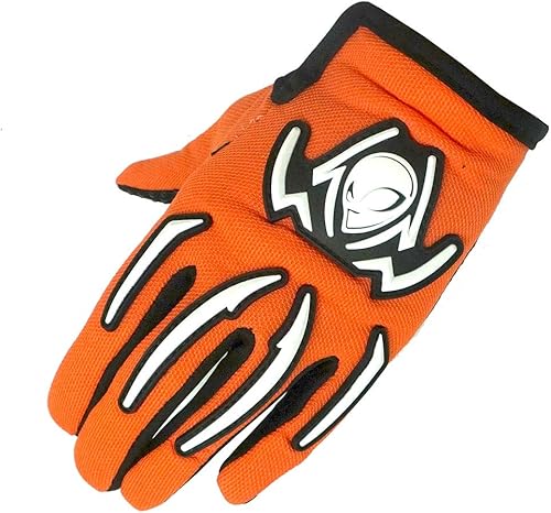 Miniatura 9 de Casco de motocross para jóvenes 1Storm BMX MX ATV Dirt Bike Casco estrella mate naranja + gafas + paquete de guante naranja para jóvenes MG