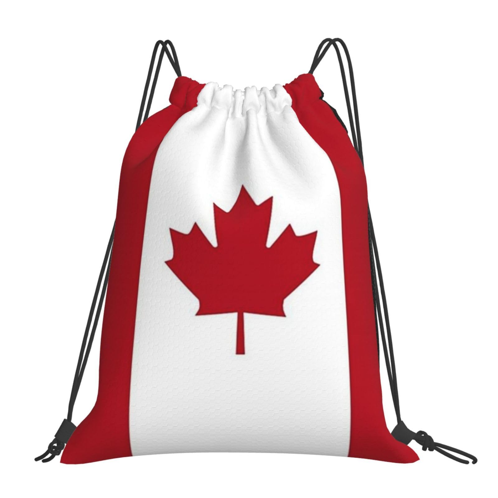 GDUUASB Cute Canada Flag Drawstring Backpack Gym String Bag Adjustable Canadian Sports Drawstring Bag For Women Men