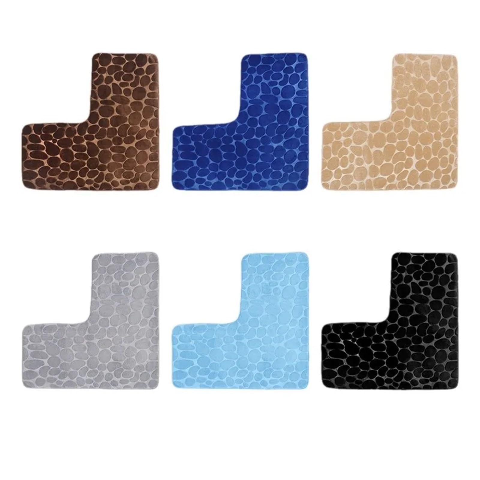 Tappeto Da Bagno A Forma Di L Tappetini da bagno a forma di L, in cotone, tinta unita, assorbenti, antiscivolo, for la decorazione della casa(Gray 2)