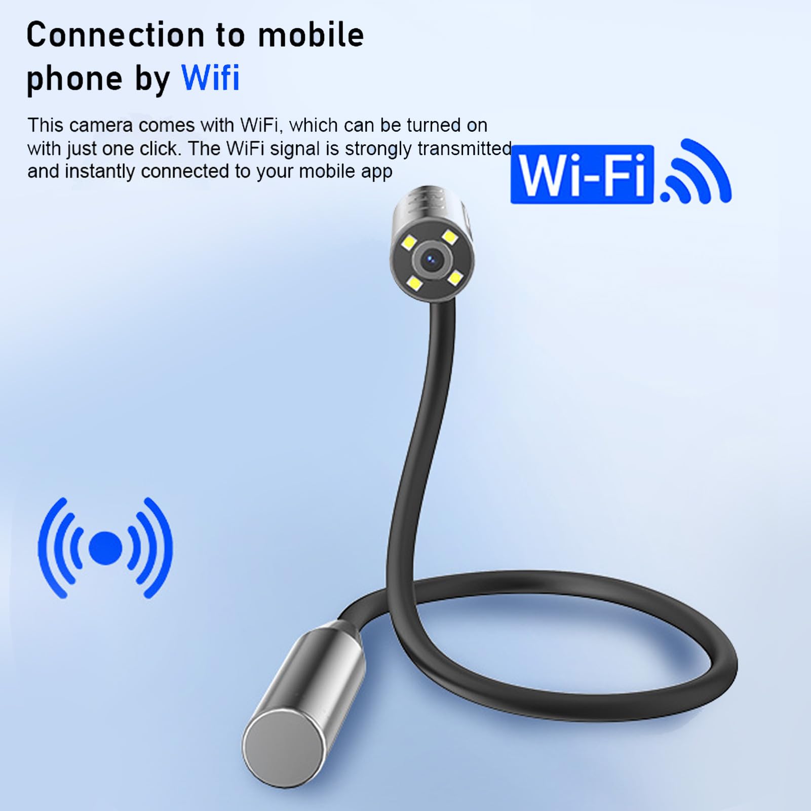 Kamera Wisząca na Szyi, Mała Bezprzewodowa Kamera WiFi 1080P HD, Obsługa Monitorowania Aplikacji w Czasie Rzeczywistym, Zginana Konstrukcja, do Wędkowania na Rowerze