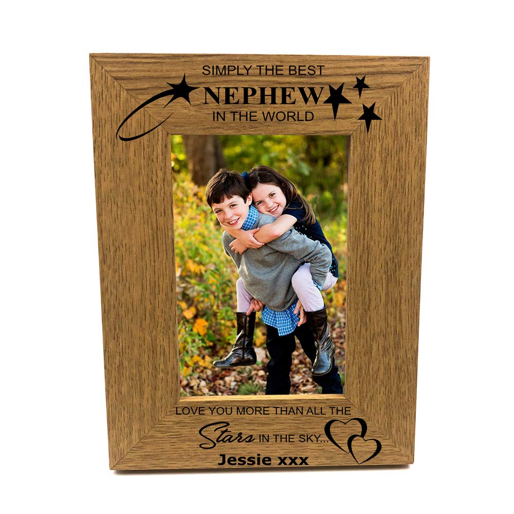 Ukgiftstoreonline No Personalisation Personalised Best Nephew Portrait Wooden Photo Frame Gift (5 X 7 Inch)