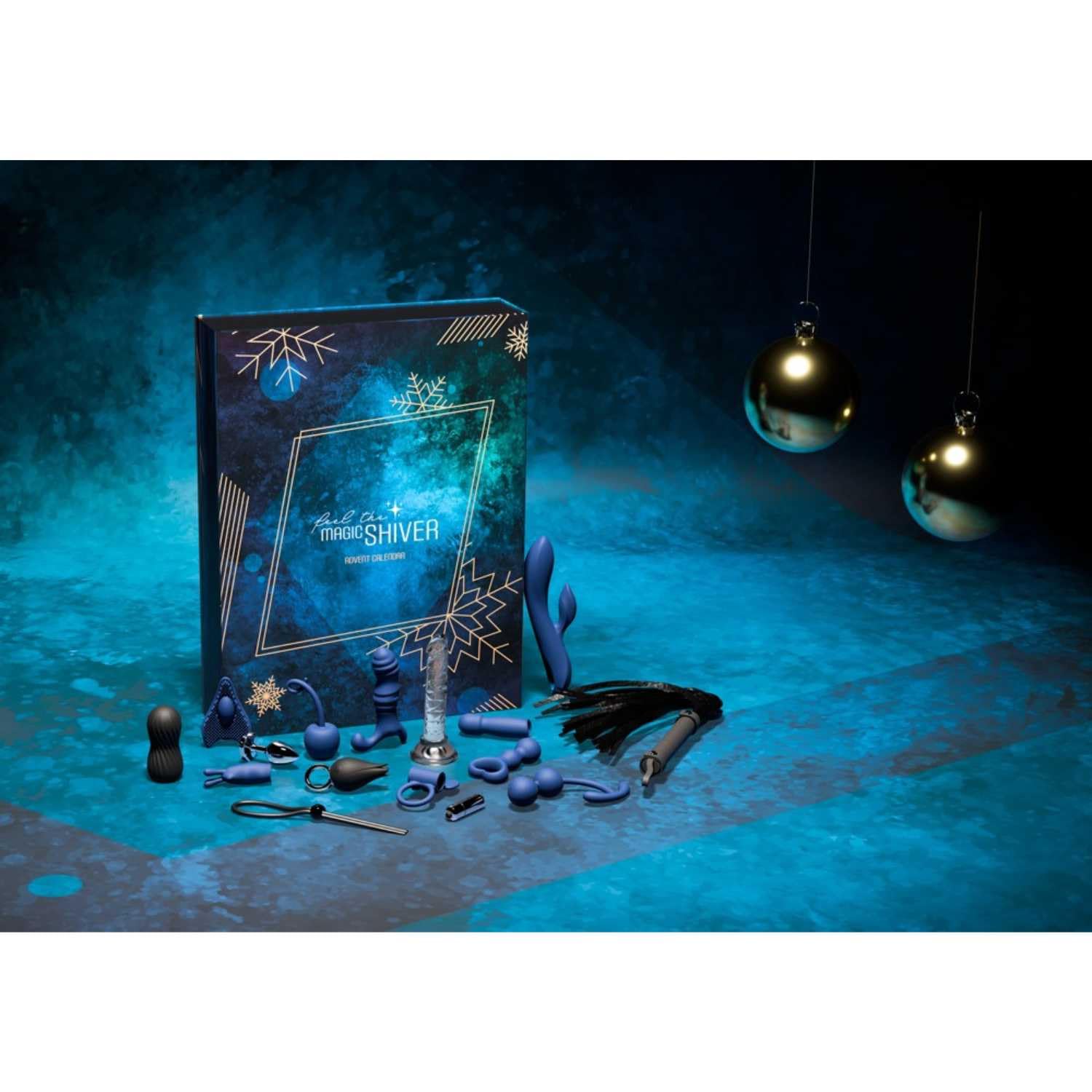 Magic Shiver Adventskalender - 24 Sex-Geschenke für Paare, Frauen und Männer, edler Weihnachts-Kalender mit Sex-Spielzeugen, Blau