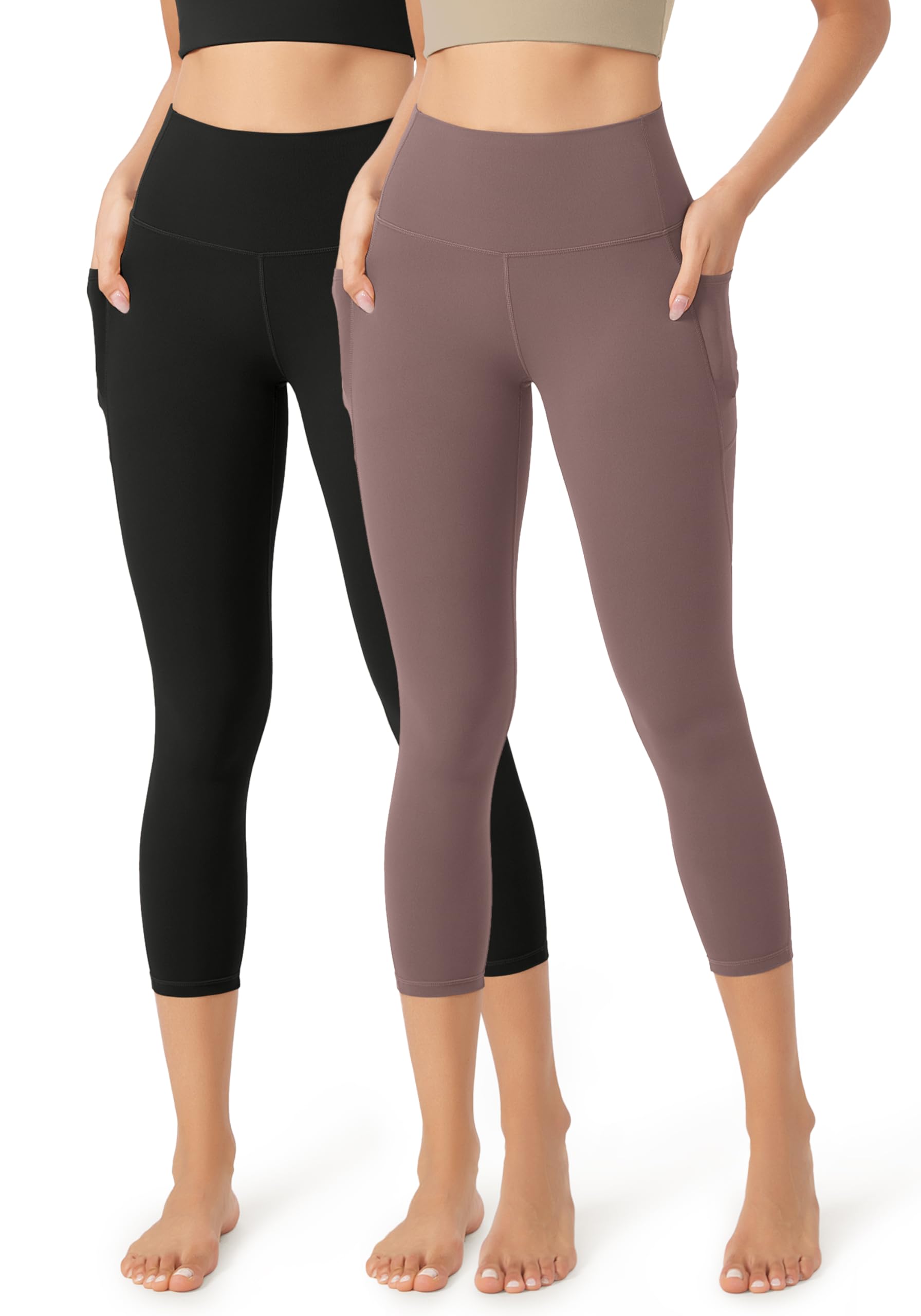 ODODOS 2-Pack Buttery Soft Lounge Yoga Leggings with Pockets for Women 23" / 25" / 28" High Waist Yoga Pants