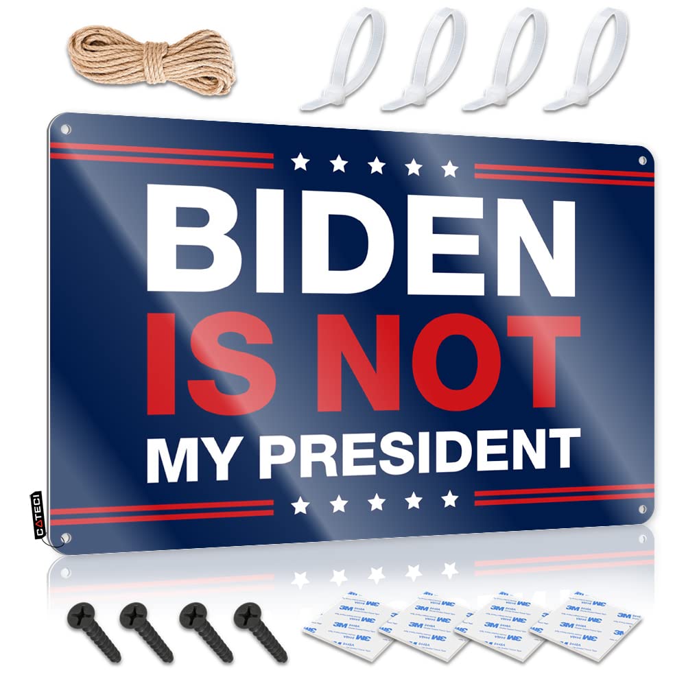STWNVOITV Gaming Metal Tin Decor Biden Is Not My President Tin Sign Garage Tin Sign Bar Sign For Outdoor Bar(20X30CM)