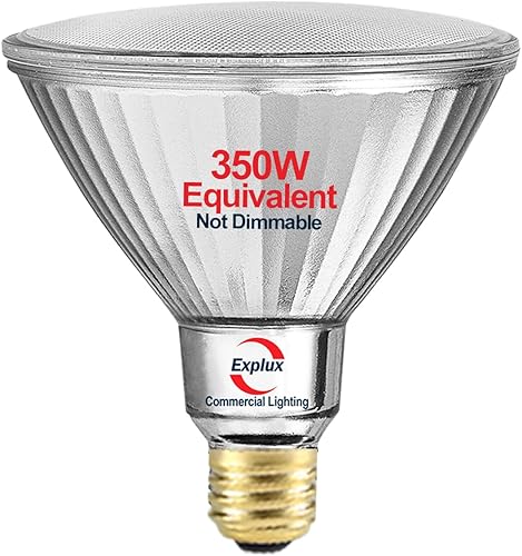Explux - Foco LED de inundación equivalente a 350 vatios PAR38, ultra brillante, 5200 lúmenes, vidrio completo, impermeable y antienvejecimiento, no disponible en Yaxa Guatemala
