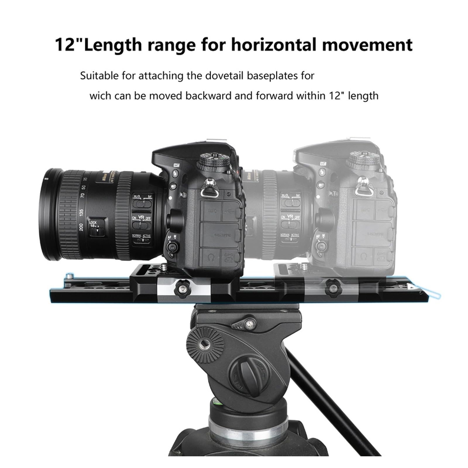 Piastra QR con base scorrevole compatibile per duty wide per apparecchiature fotografiche e registrazione video professionali Piastra per videocamera professionale