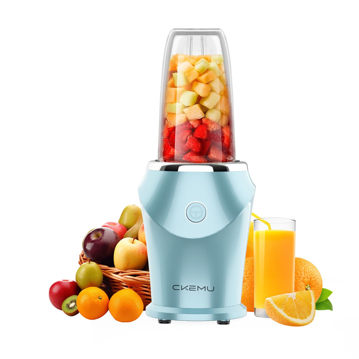 Smoothie Blender, Personal Blenders, Single Serve Smoothie Maker, Nutritious Recipe, 13.5 oz, Dishwasher Safe, Blue