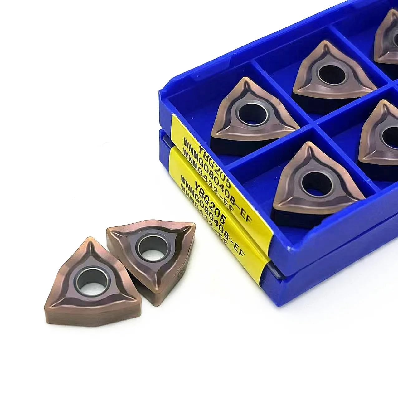10pcs WNMG080404 WNMG080408-EF YBG205 CNC Carbide Insert, Indexable Carbide Turning Insert Metal Lathe Tools for Steel Stainless Steel(WNMG080404-EF YBG205)