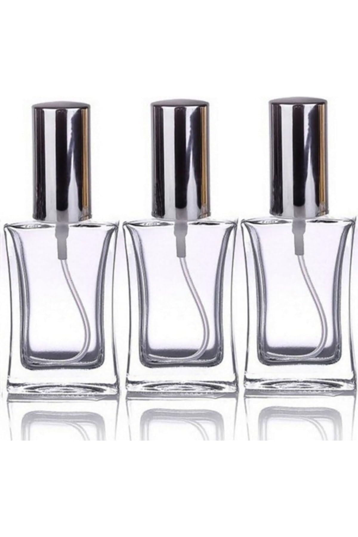 Hyd Cam Yeniden Doldurulabilir Sprey 3 Kolonya Parfüm Şişesi 50 Ml - Boş Şişe 3 Adet