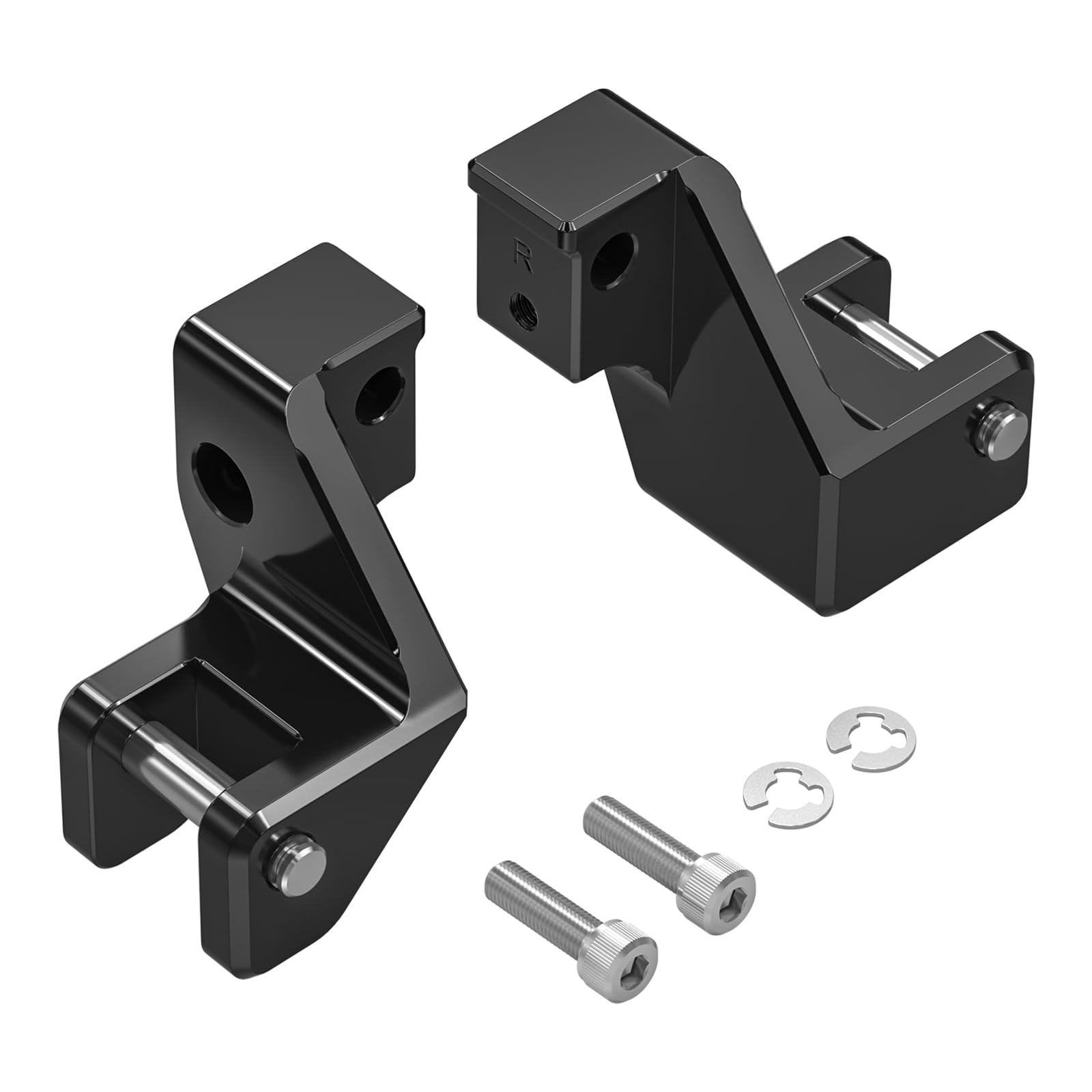 NICECNC Aluminium Beifahrer-Fußstütze Tieferlegungssatz kompatibel mit BMW R1250GS Adventure/R1250GS, Schwarz, Siehe Passform