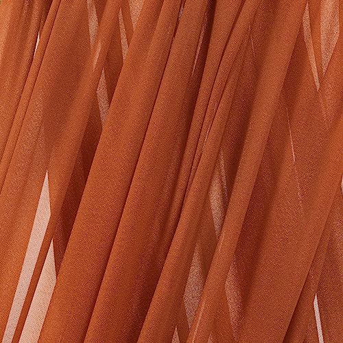 Image of MLMC Terracotta Wedding Arch Draping Fabric 2 Panels 29 inch x 20 FT Extra Long Gauze Drapes Sheer Backdrop Curtains 6.6 Yards Outdoor Drapery Panels for Wedding Ceremony Party Ceiling Decoration