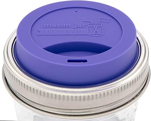 Miniatura 9 de Funda de silicona de boca ancha de 16 onzas con tapa de silicona a juego y banda de acero inoxidable para tarros Mason (escarcha)