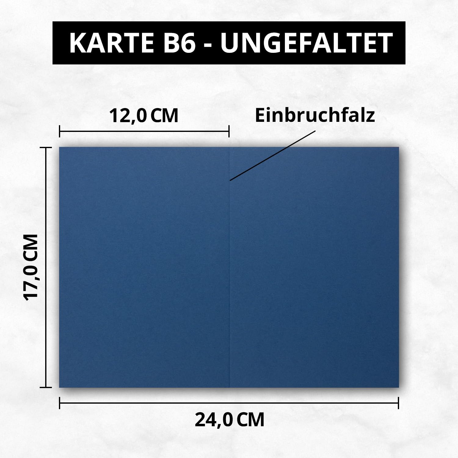 10 biglietti pieghevoli DIN B6 con buste in blu reale (blu) – 120 x 170 mm – con carta bianca – ideale per inviti, matrimoni, battesimi, comunioni, cresima