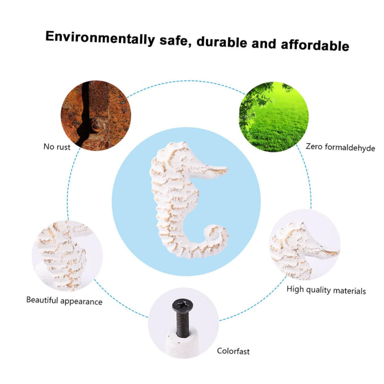 Amazon.co.jp: AUTSUPPL タツノオトシゴの引き出しノブ2個、海のテーマ