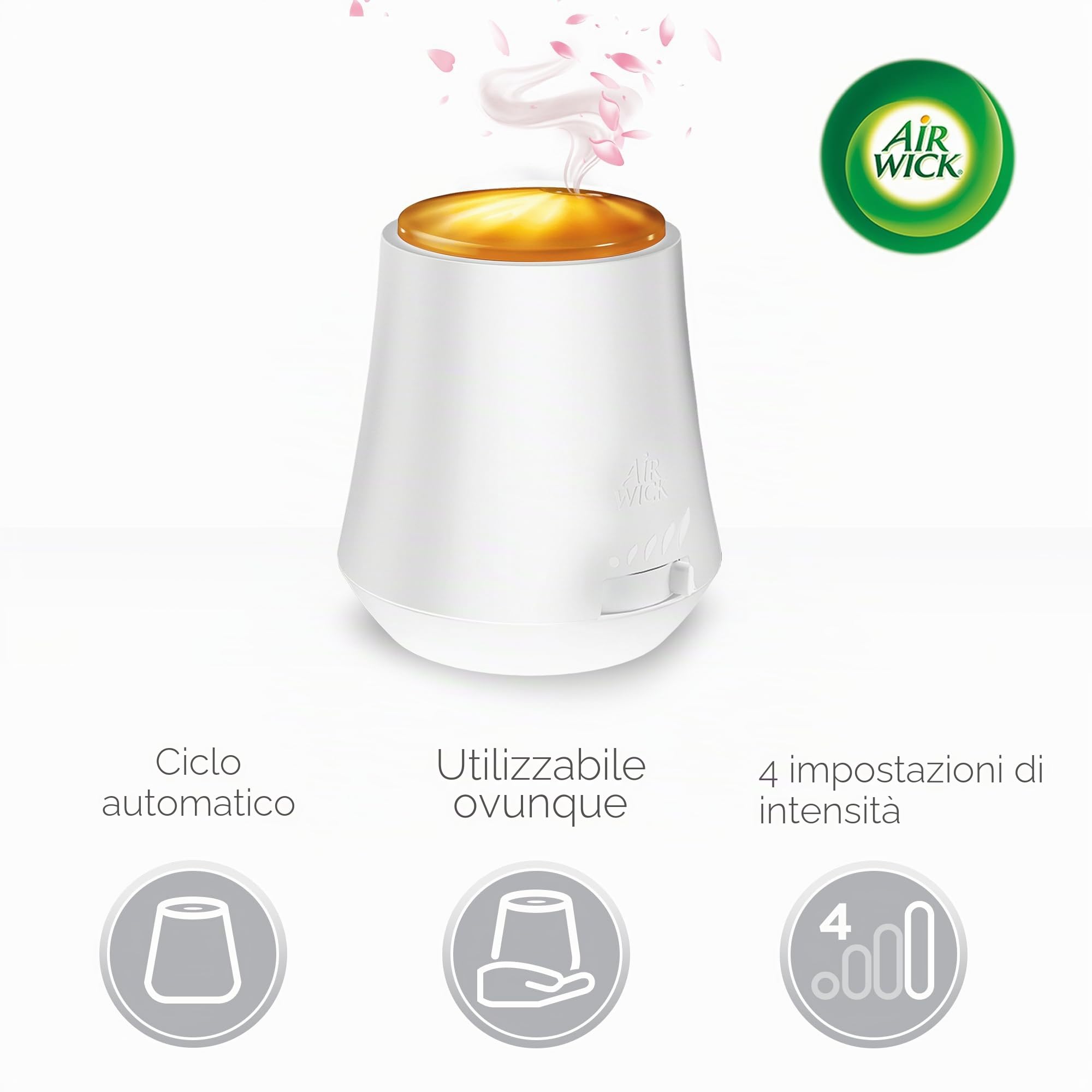 Air Wick Ricarica di olio aromatico – Profumo: cotone e orchidea bianca – Profumo fresco per la casa con oli essenziali, 6 x 20 ml di olio profumato