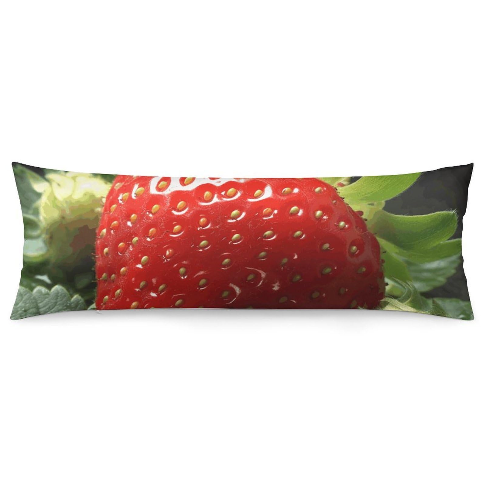 2 Pack Pillow Cases for Hair and Skin, Soft Breathable Pillow Case Covers with Hidden Zipper, Fruit Strawberry Pillowcase 20"x54" Pillow Covers for Sleeping Gift