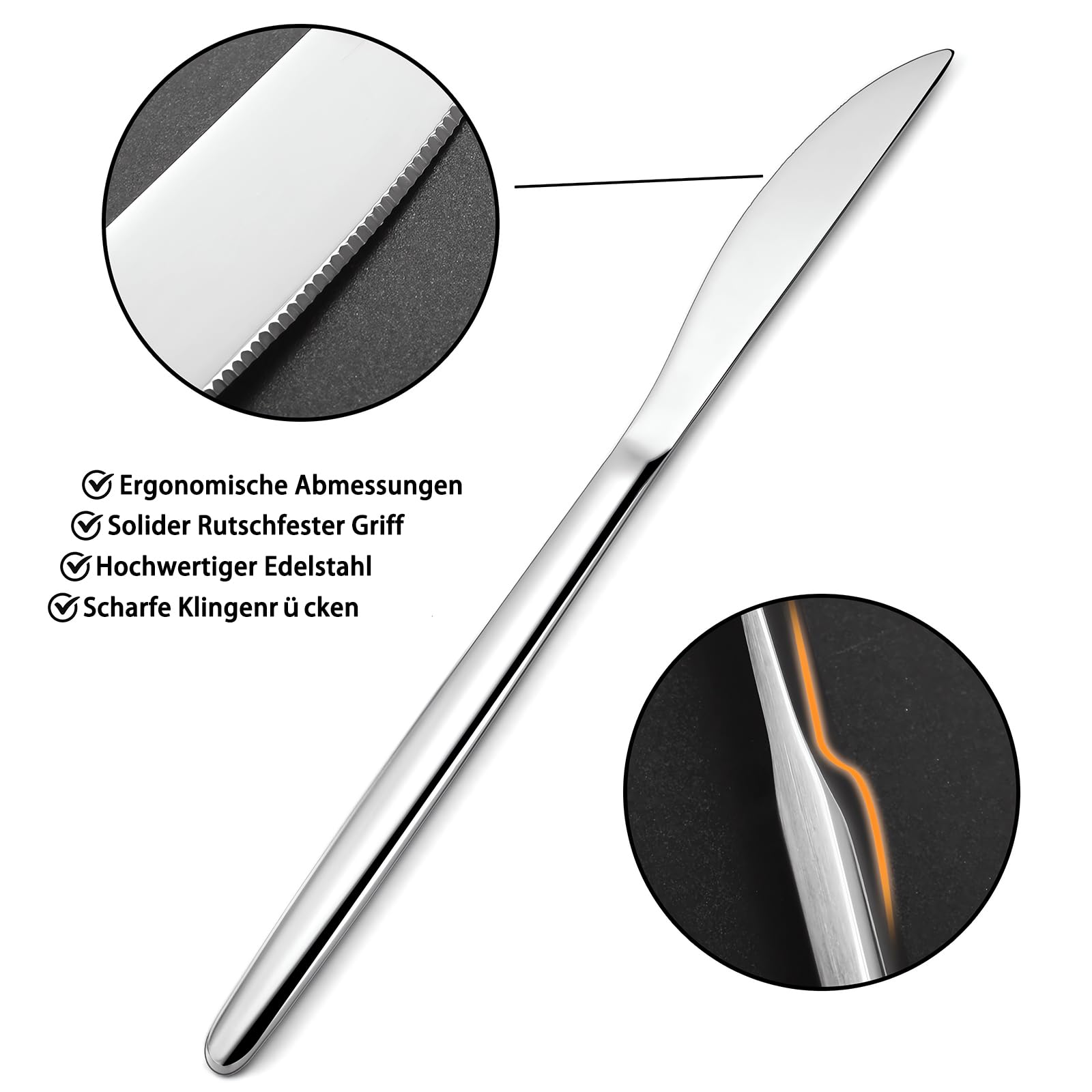 Besteck Set 12 Personen,Targzier 60 teilig Edelstahl Bestecksets,Essbesteck Set mit Messer Gabel Löffel,Edelstahl Essbesteck für Küche/Party/Restaurant,Glänzend Besteckset&Spülmaschinenfest