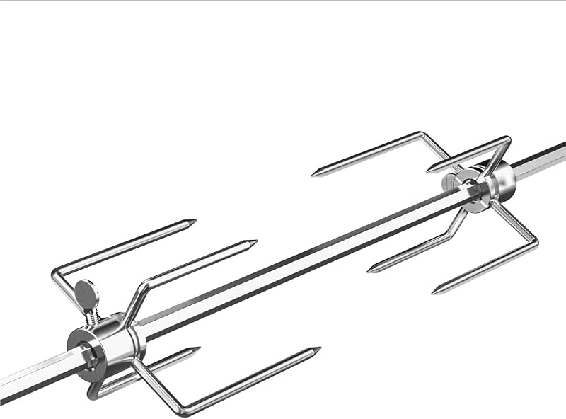 Onlyfire Univerzális Grillnyárs Készlet 120 cm - 4 Húsnyárssal és Rozsdamentes Acél Motorral, 220-240V, Forgónyárs Grillezéshez