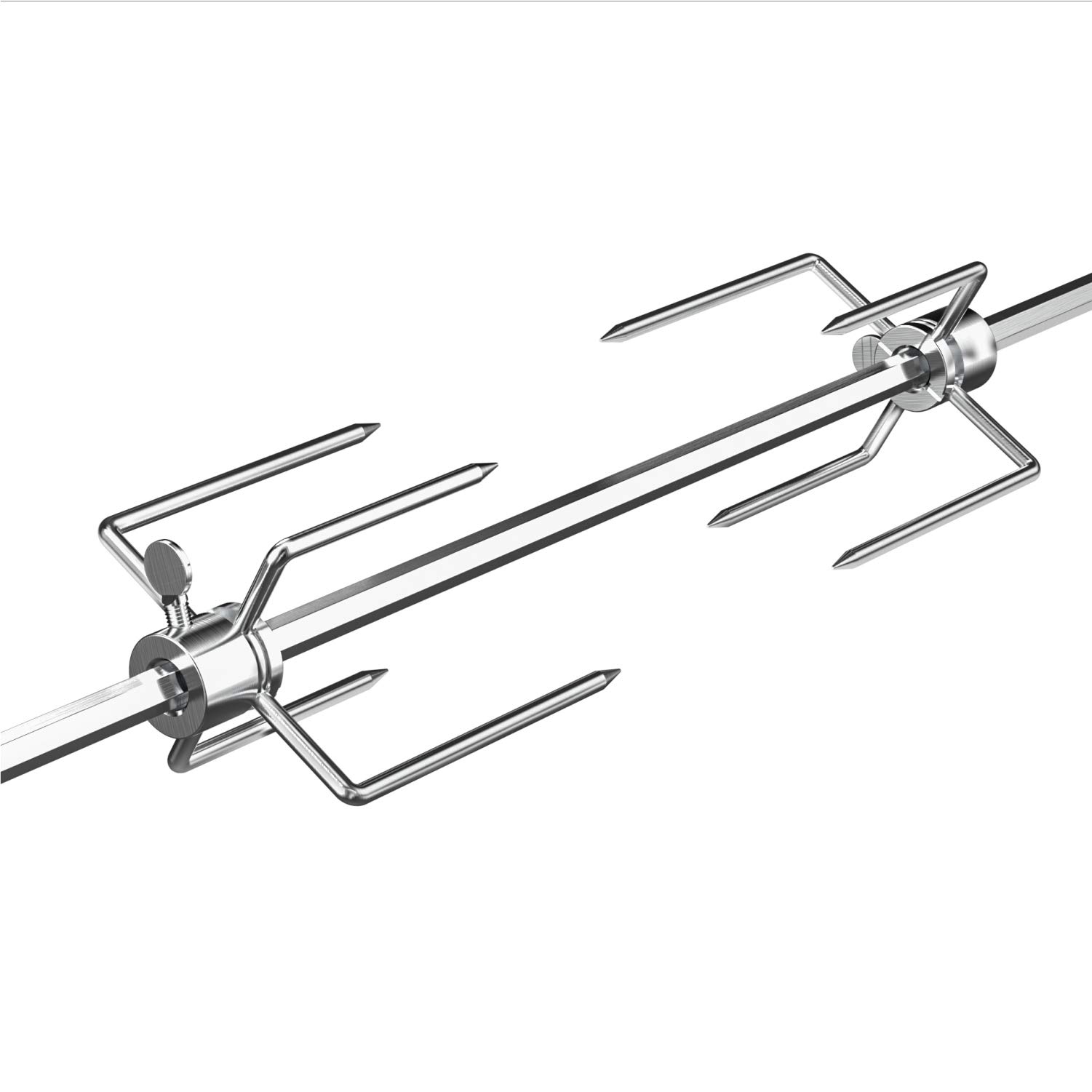 Onlyfire 120cm Universal Grillspieß Set, 220–240V | inkl. 4X Fleischnadeln und Edelstahl Motor, Drehspieß, Rotisserie, Drehspiess