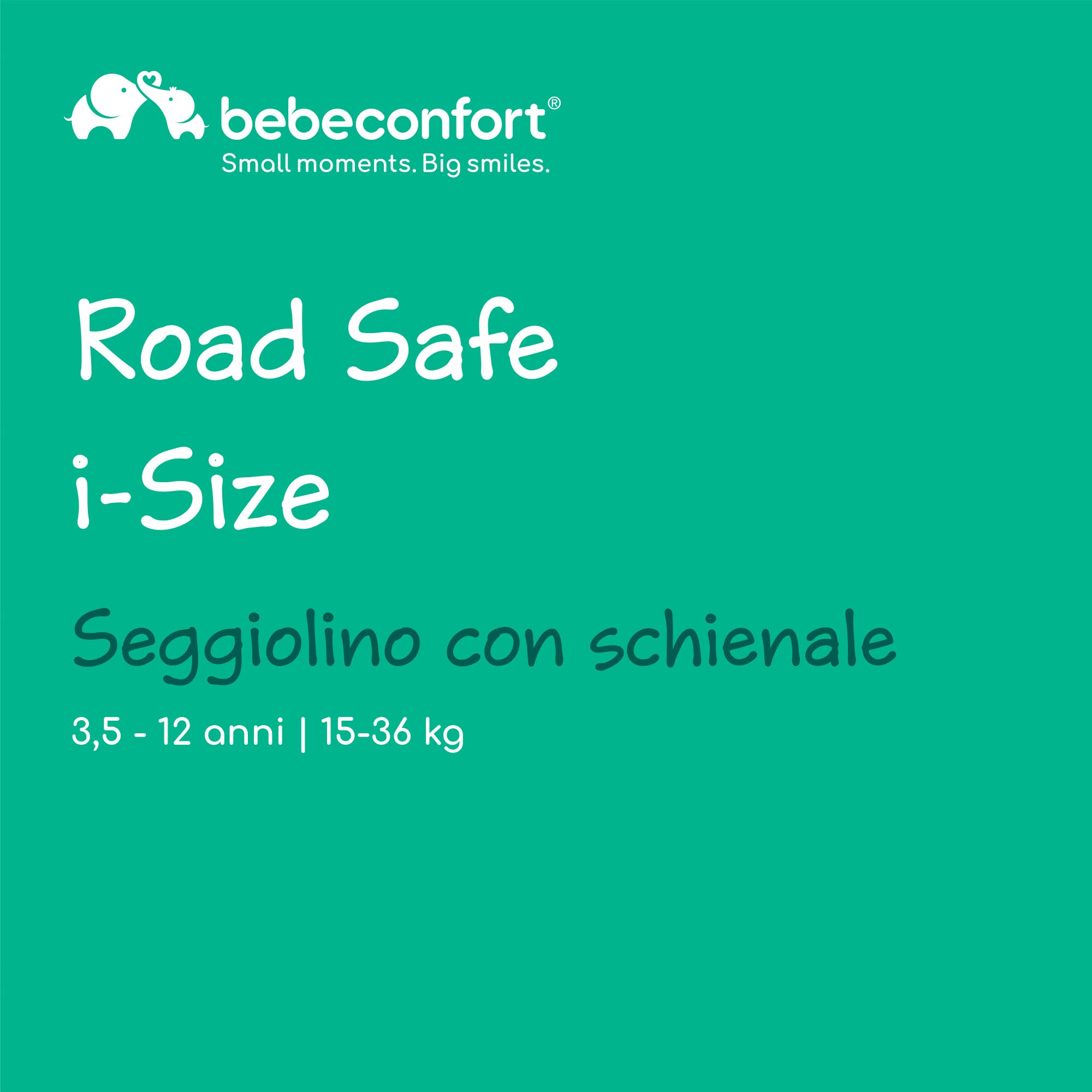 Bebeconfort Road Safe i-Size Seggiolino Auto, Gruppo 2/3 (15-36 kg), per bambini 3 - 12 anni. 100-150 cm, Seggiolino Auto Pieghevole Portatile da Viaggio, Regolabile in Altezza, Full Black