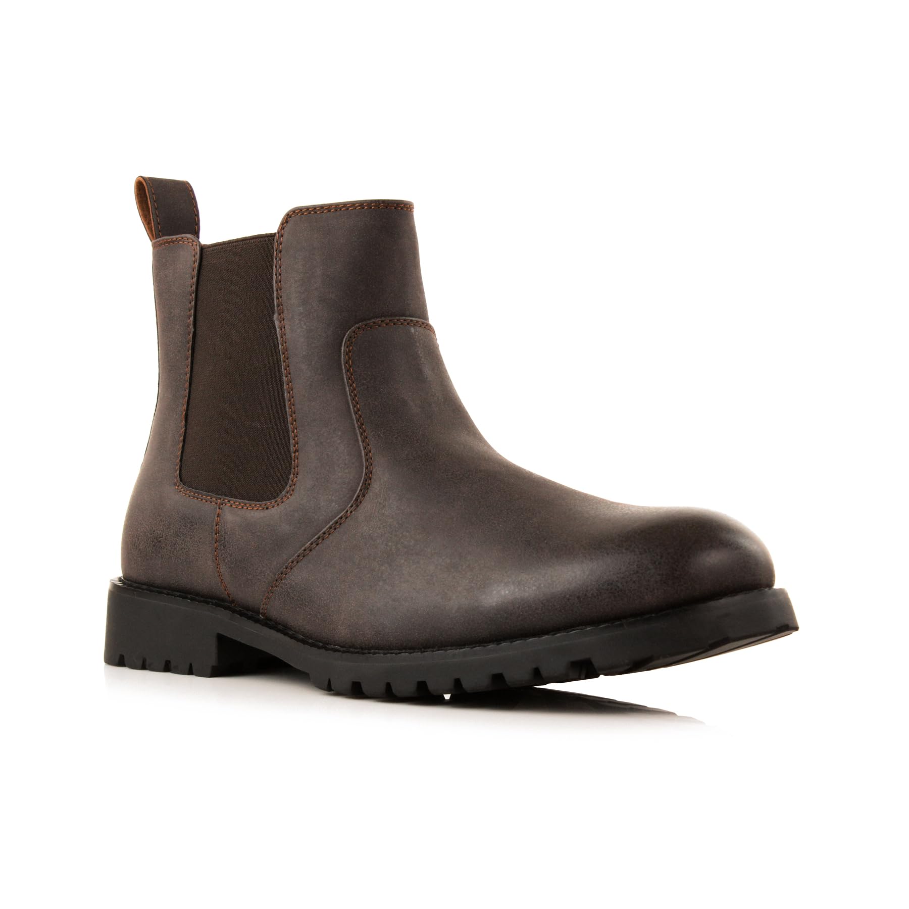 Ferro Aldo Mens Lace-less Ankle Boot Collection | Lug Sole Slip-on Chelsea | Side-Zip Engineer Boots product thumbnail 2