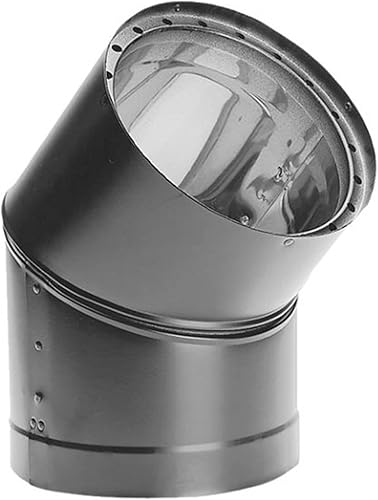 Simpson Dura-Vent Duravent 6DVL-E45 - Codo ajustable de 45 grados con aislamiento de aire de doble pared, color negro