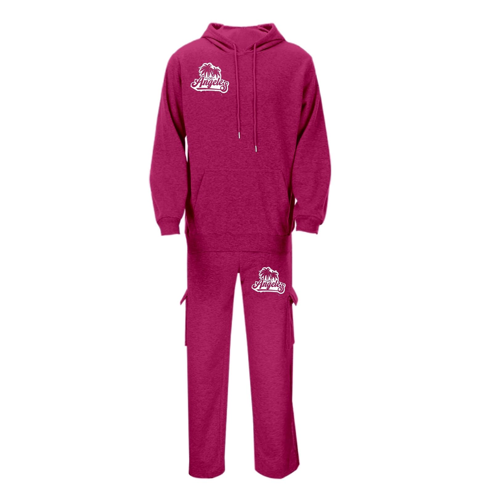 Generisch Męski dres do joggingu, bluza z kapturem, spodnie do biegania, jednokolorowy, dres treningowy, strój rekreacyjny, przewiewna bawełna, ciepła bawełna Y2K, kieszenie, kaptur, zestaw dresowy