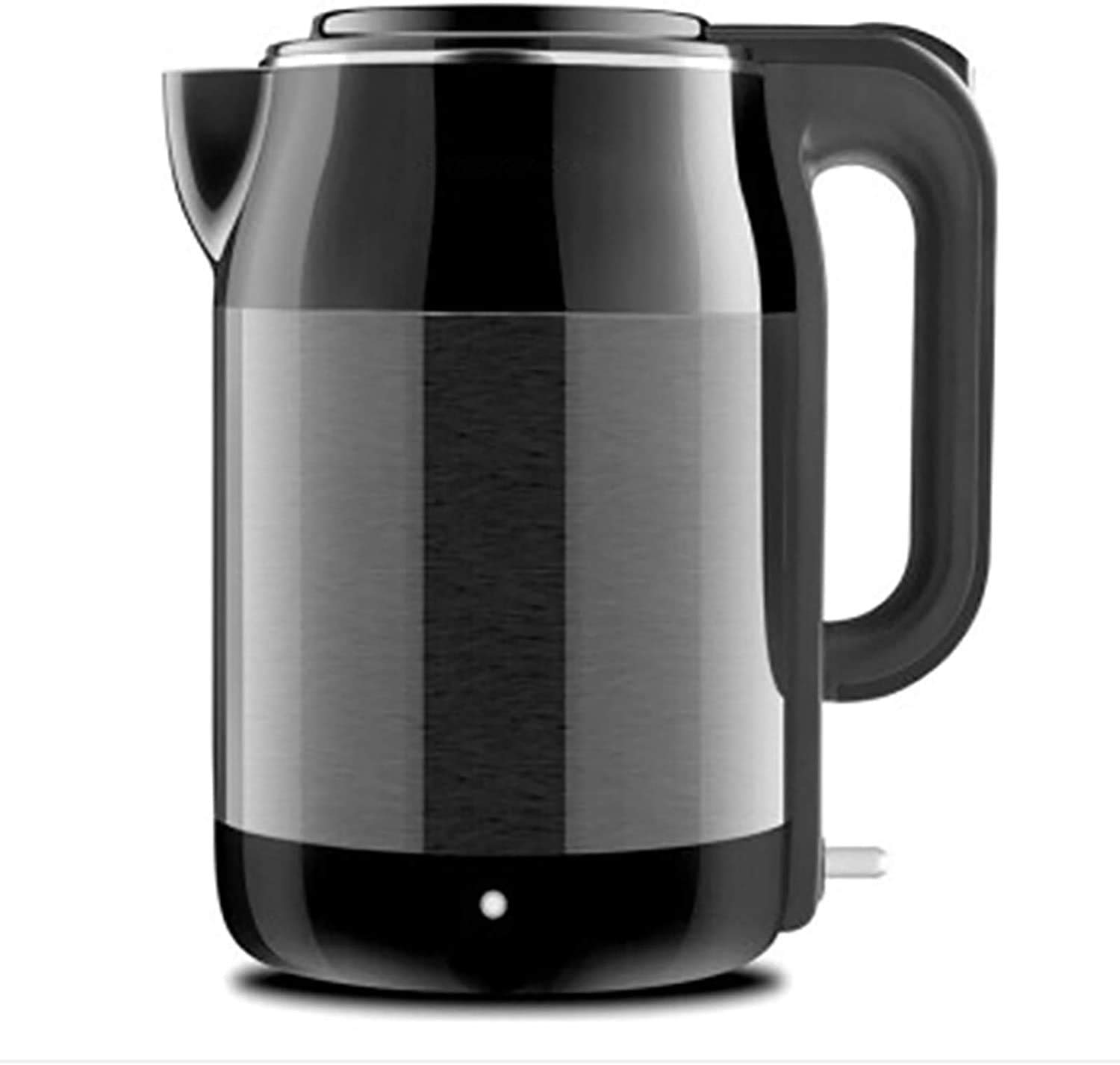 Hervidor de agua eléctrico inalámbrico de acero inoxidable, silencioso, 1,7 l, sin BPA, protección contra ebullición en seco, control de temperatura, ahorro de energía, color negro, talla ún