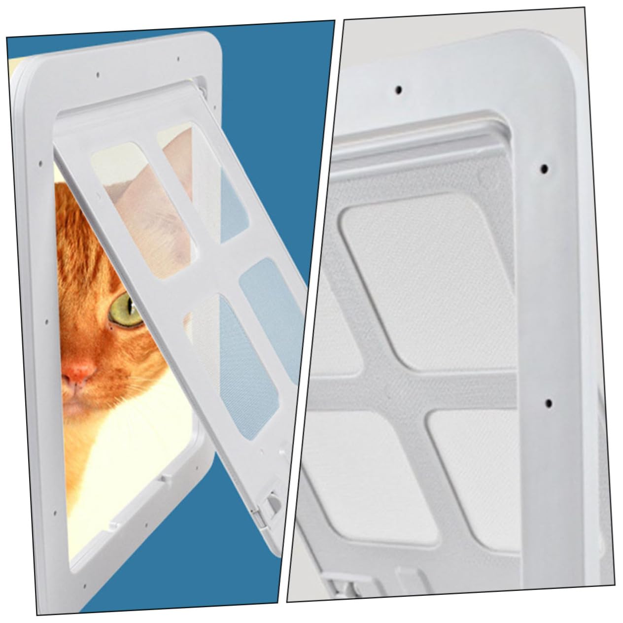 Chatière pour Chien et Chat en PC et Nylon, Blanche | Volet de Remplacement, Circulation D’air Pratique, Entrée et Sortie Faciles pour Animaux